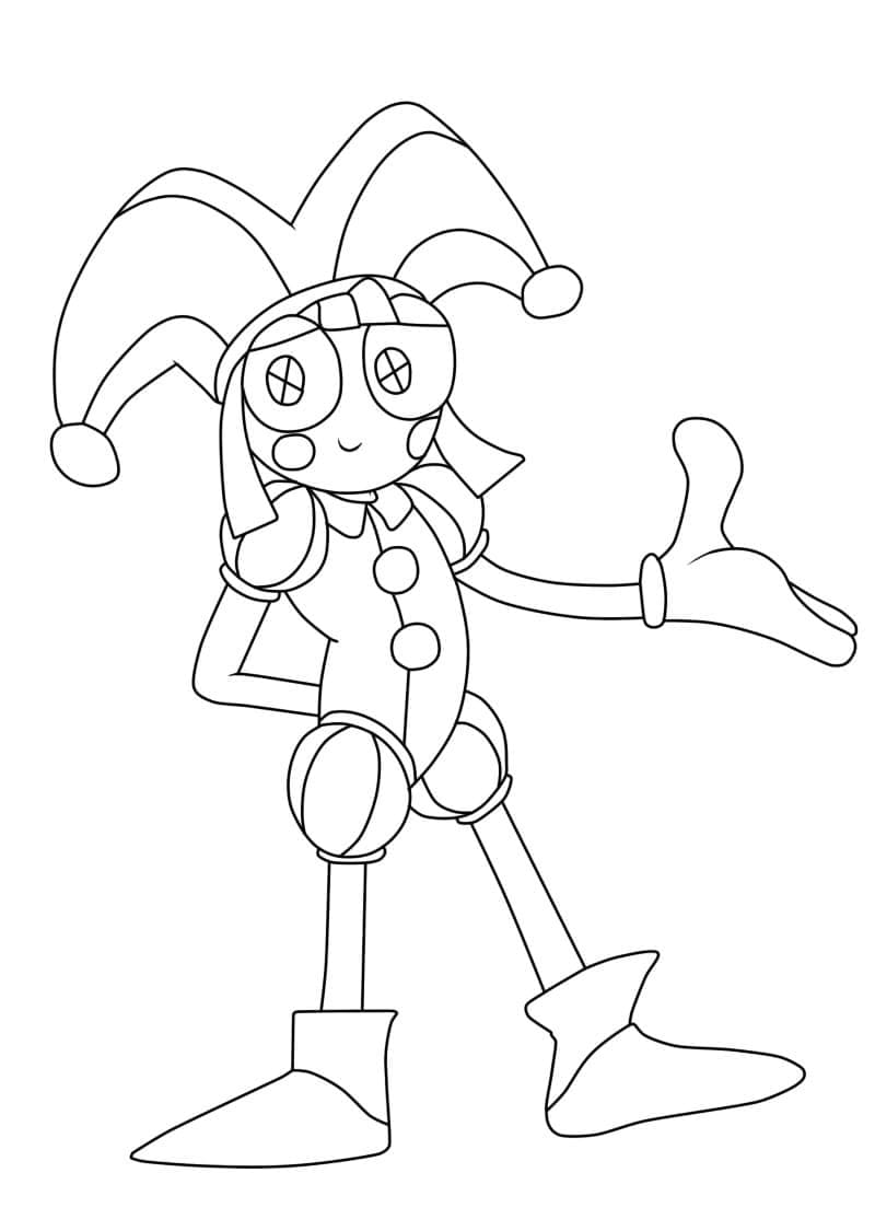 Dibujos de Pomni básico para niños para colorear