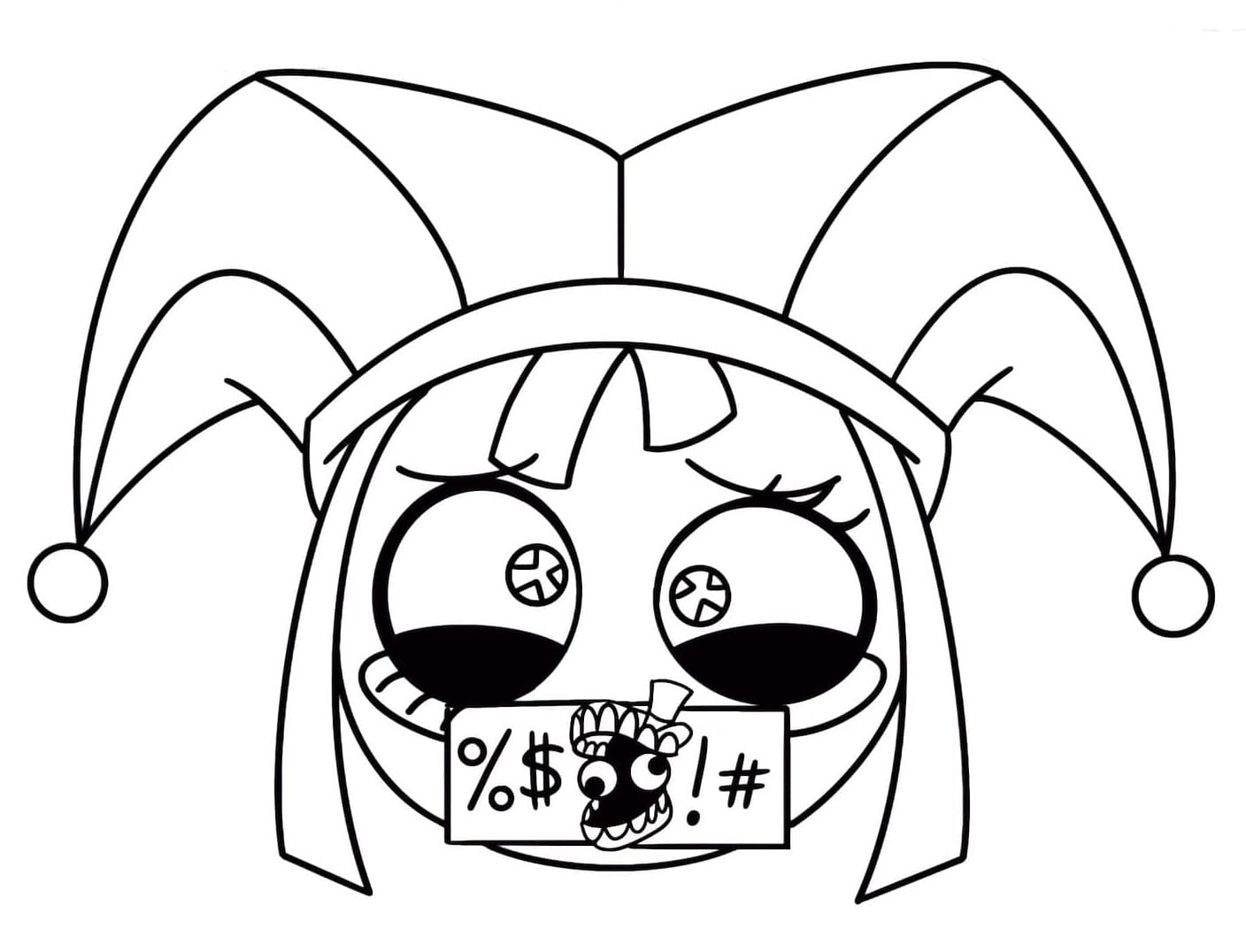 Dibujos de Pomni muy básico para colorear