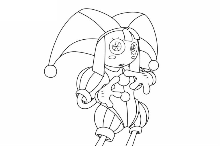 Dibujos de Pomni muy sencillo para colorear