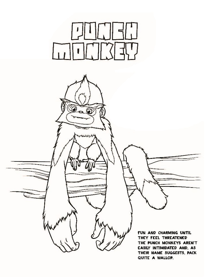 Dibujos de Ponche mono para colorear
