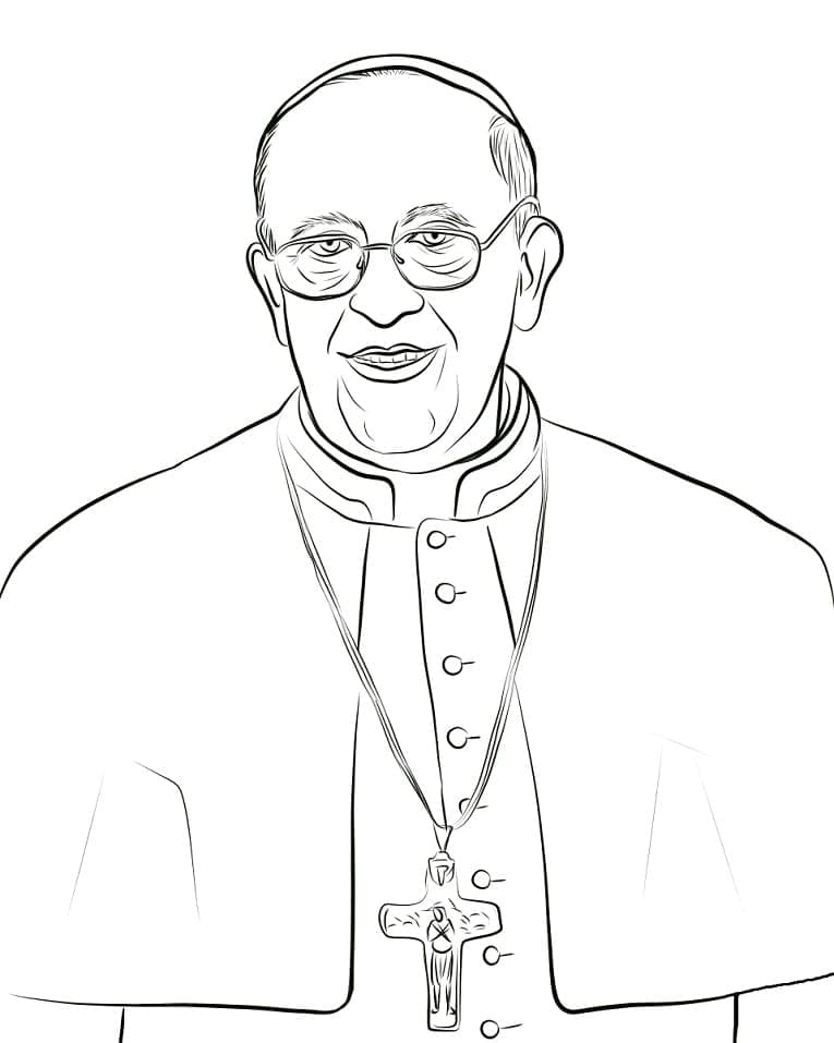 Dibujos de Pope Francis Imprimible para colorear