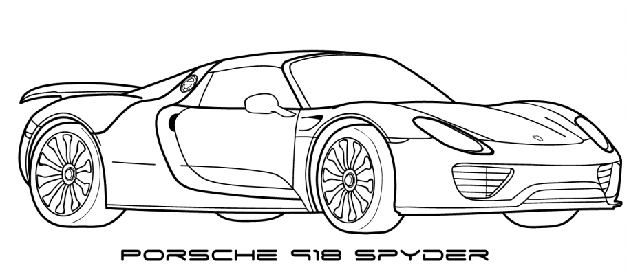 Porsche 918 Spyder para colorir