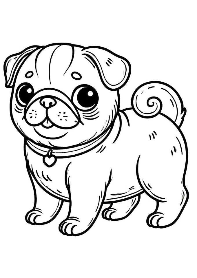 Dibujos de Precioso Pug para colorear