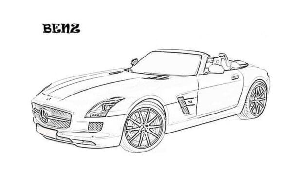Dibujos de Primer Automóvil Mercedes Diseñado Y Construido Completamente Desde Cero para colorear