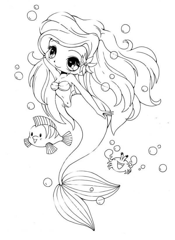 Princesa Sirena para colorir