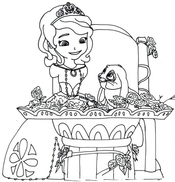 Dibujos de Princesita Sofía imprimible gratis para colorear