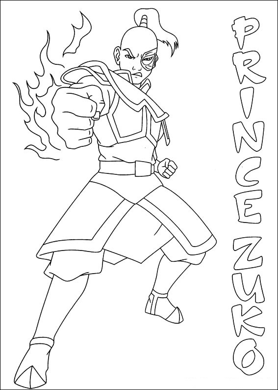 Príncipe Zuko Con Puñetazo De Fuego para colorir