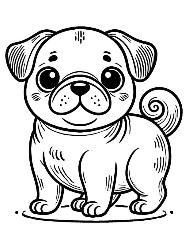 Dibujos de Pug imprimir gratis para colorear