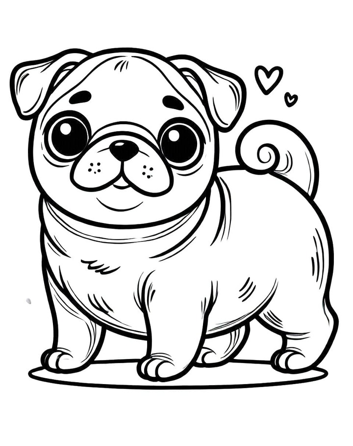 Pug para imprimir gratis para colorir