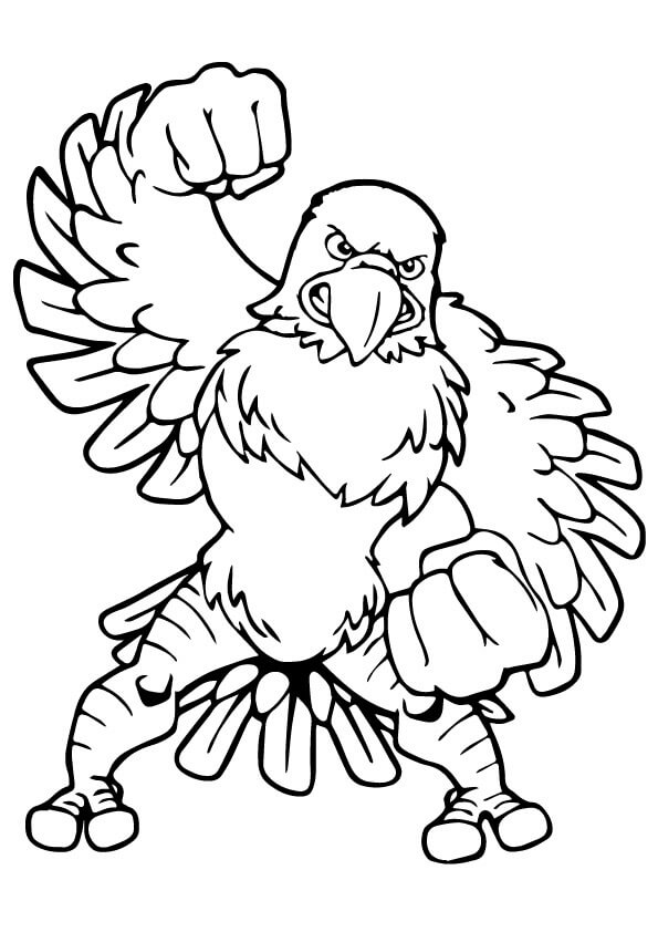 Dibujos de Puñetazo de Águila Enfadada para colorear