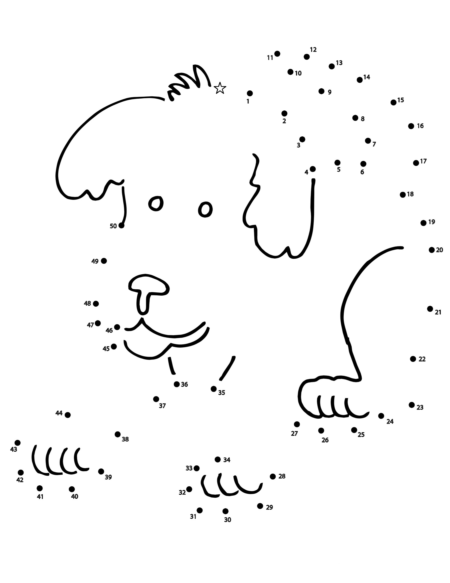 Dibujos de Puppy Dot To Dots para colorear