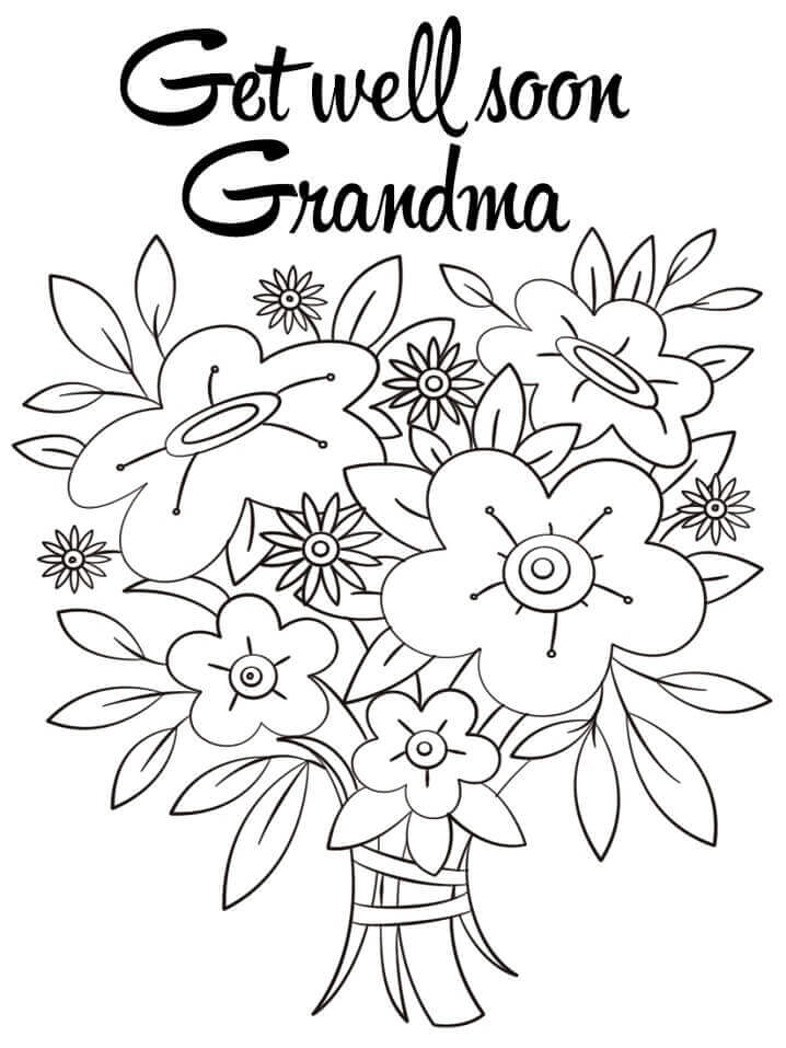 Dibujos de Que Te Mejores Pronto Abuela para colorear