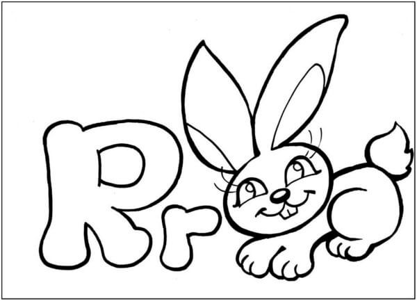 R Es Para Conejo para colorir