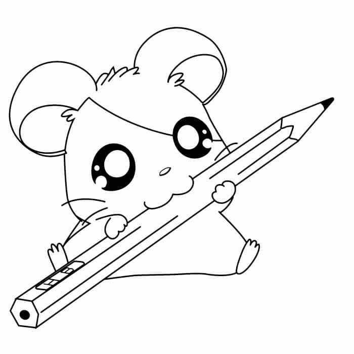 Ratón Lindo con Lápiz para colorir