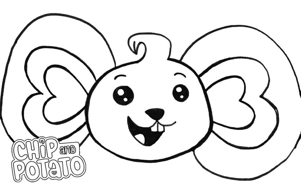 Dibujos de Ratón Potato Sonriente para colorear