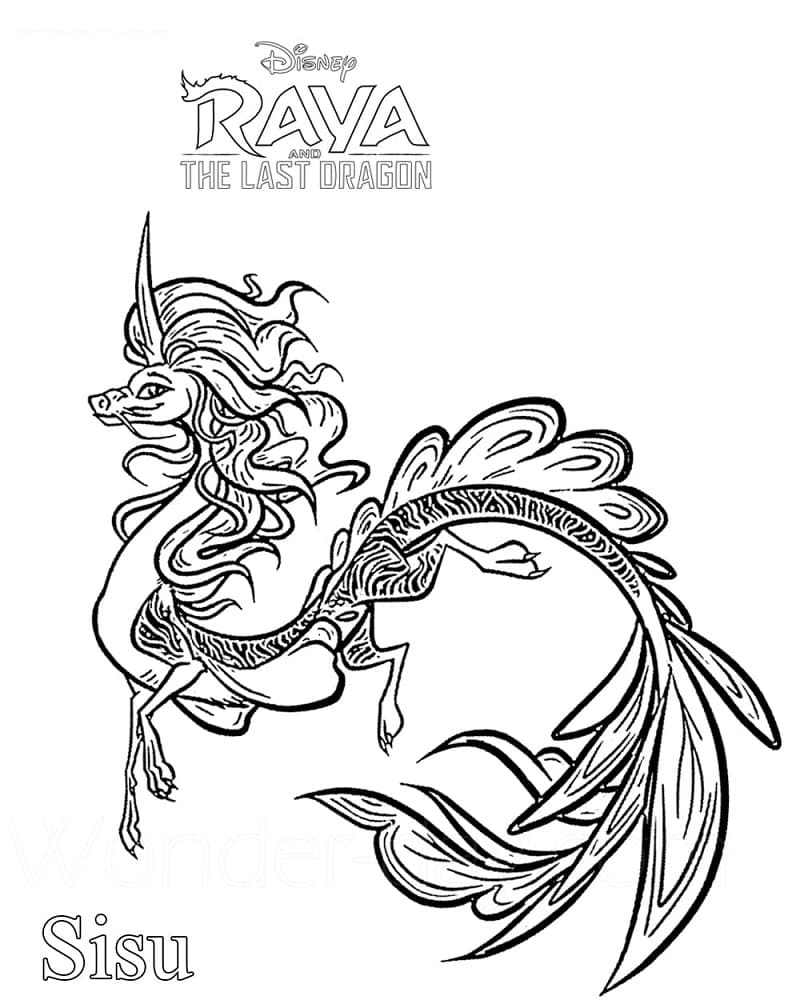 Dibujos de Raya y el último dragón gratis para colorear