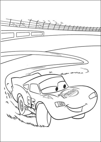 Dibujos de Rayo McQueen Corriendo Rápido para colorear