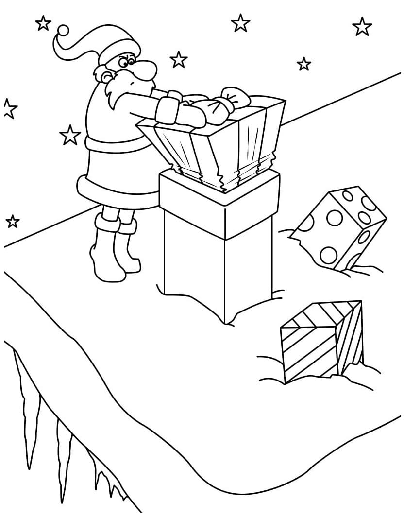 Dibujos de Regalos de Navidad de Papá Noel para colorear