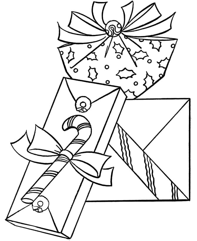 Dibujos de Regalos de Navidad imprimir para colorear