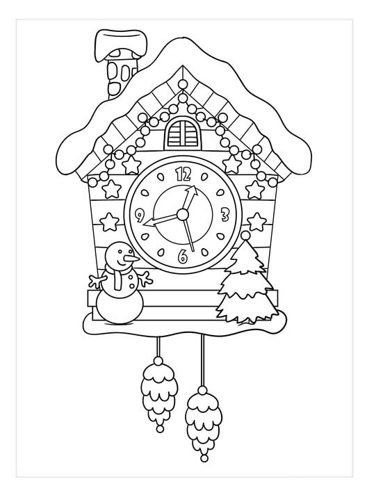 Dibujos de Reloj de Invierno para colorear