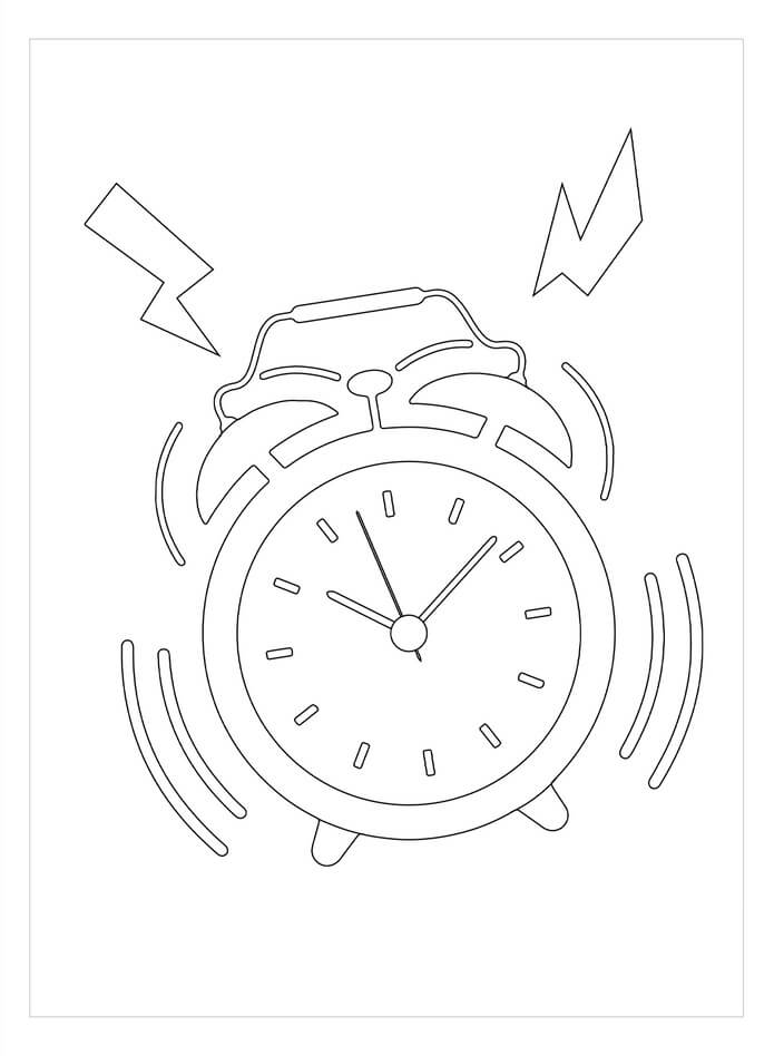 Dibujos de Reloj Despertador Básico para colorear