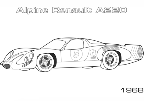 Dibujos de Renault alpino A220 para colorear