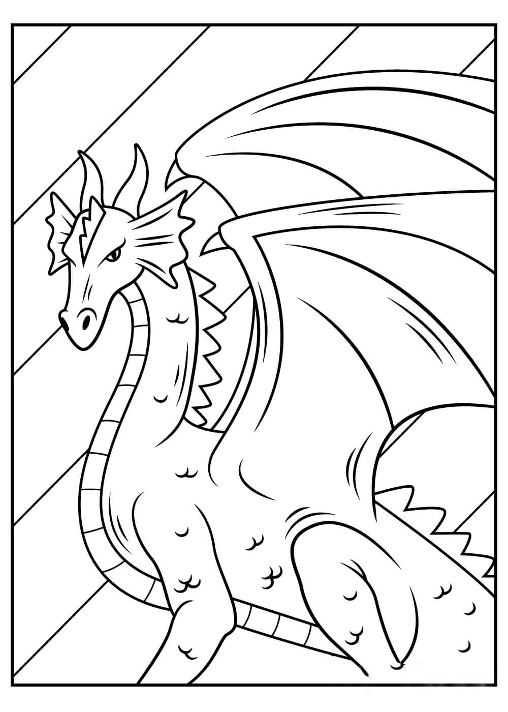 Dibujos de Retrato de Dragón para colorear