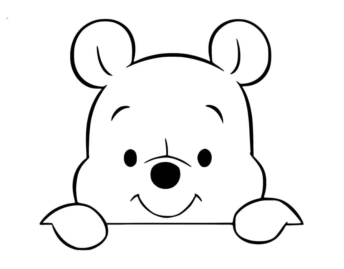 Retrato de Winnie Pooh para colorir