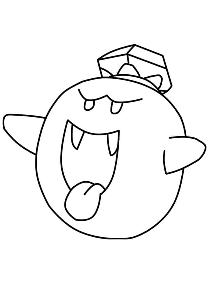 Rey Boo de Mario para colorir