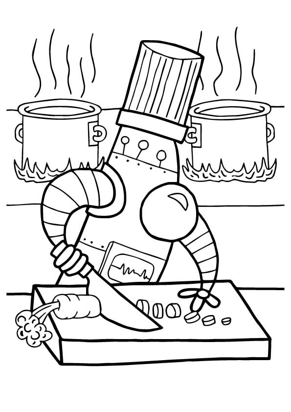 Dibujos de Robot de Cocina para colorear