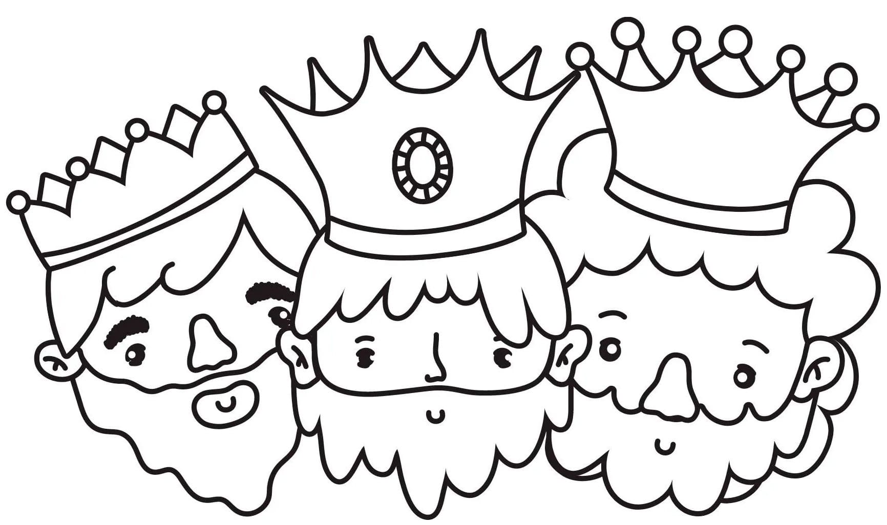 Rostro Los Reyes Magos para colorir