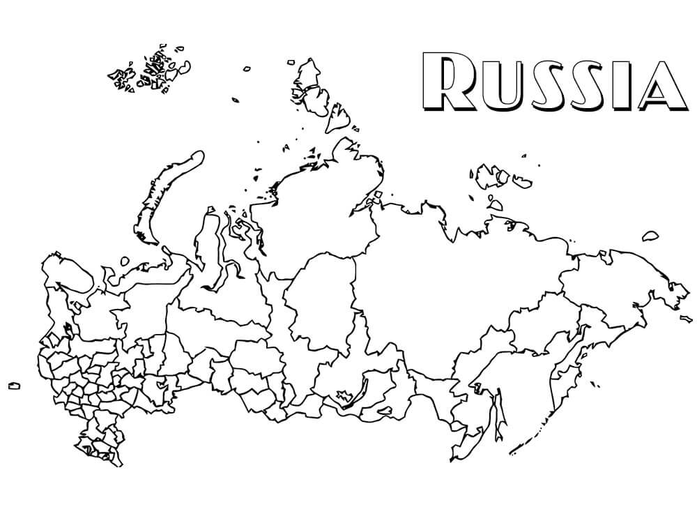 Dibujos de Rusia Mapa para colorear