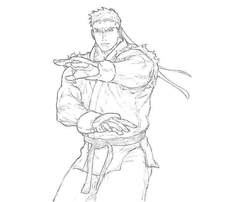 Ryu Defensivo para colorir