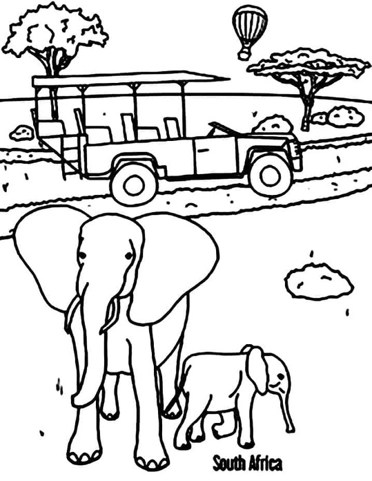 Dibujos de Safari África para colorear