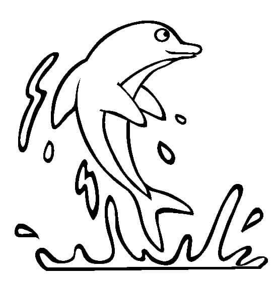 Dibujos de Salto de Delfín de Dibujo Básico para colorear