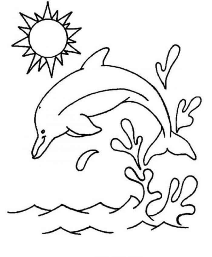 Salto de Delfines para colorir
