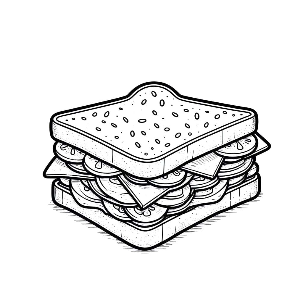 Dibujos de Sándwich 4 para colorear