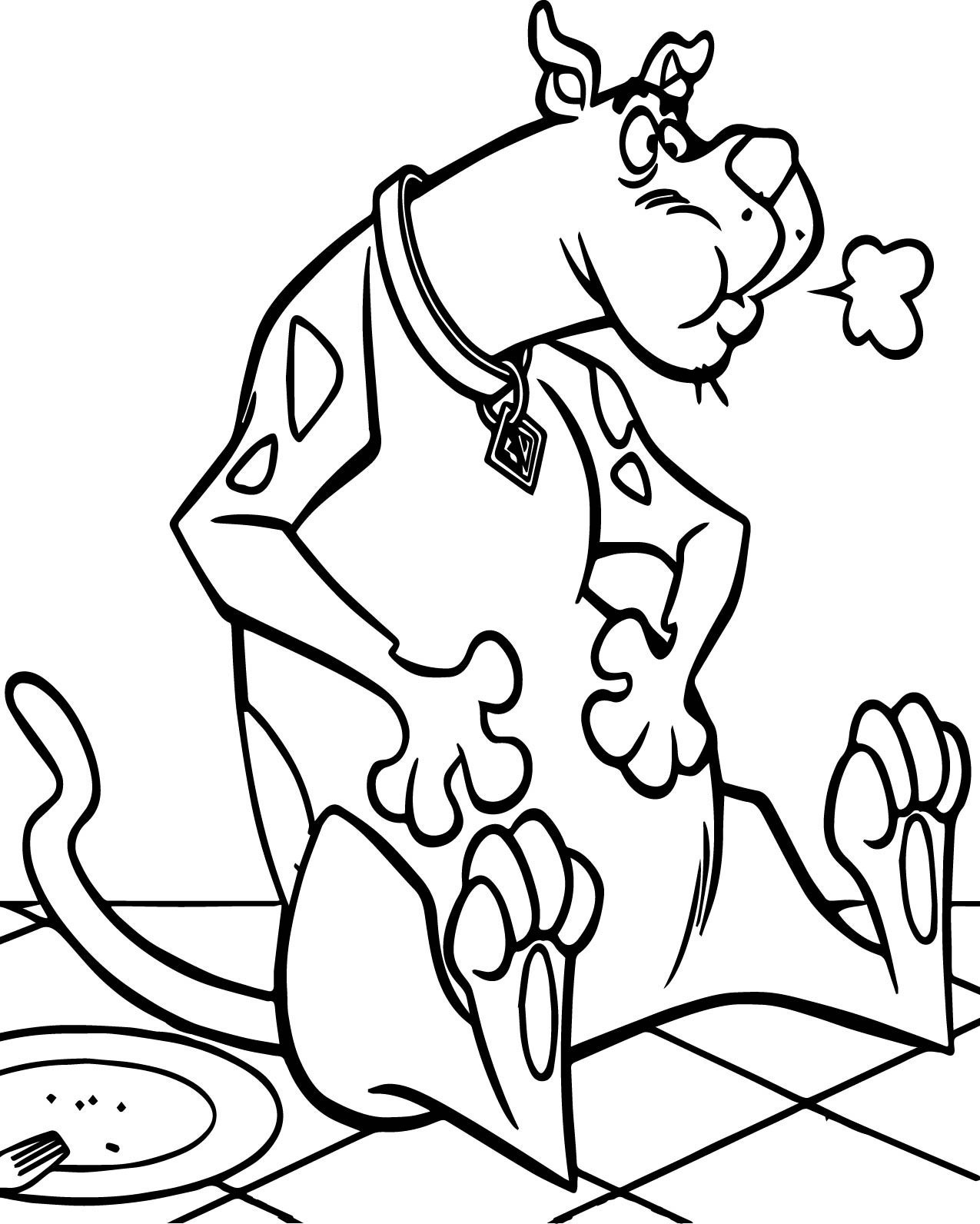 Dibujos de Scooby Doo Con El Estómago Lleno para colorear
