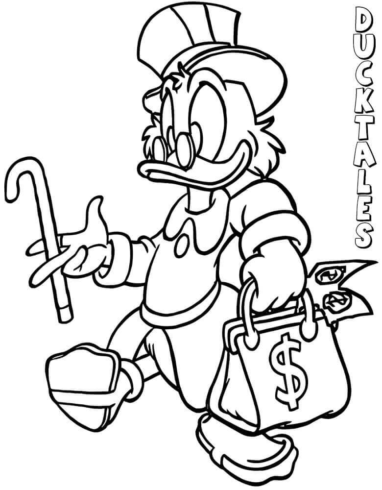 Dibujos de Scrooge McDuck en Ducktales para colorear