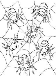 Seis nidos de Araña para colorir