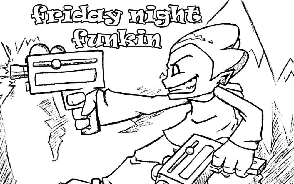 Sencilla Friday Night Funkin para colorir