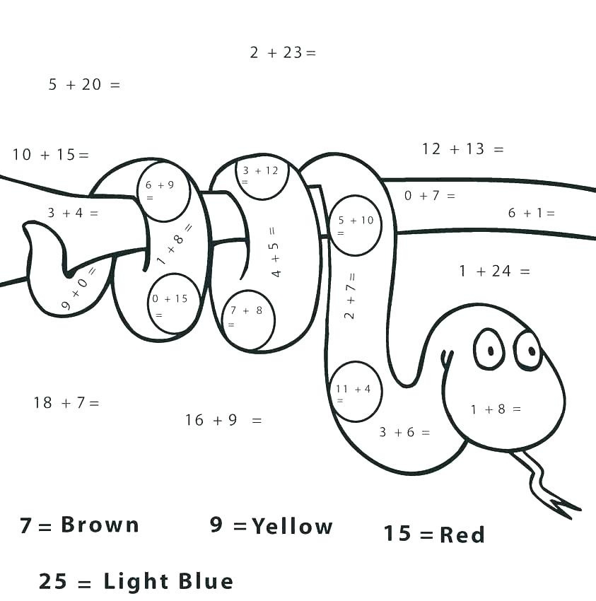 Dibujos de Serpiente Por Números para colorear