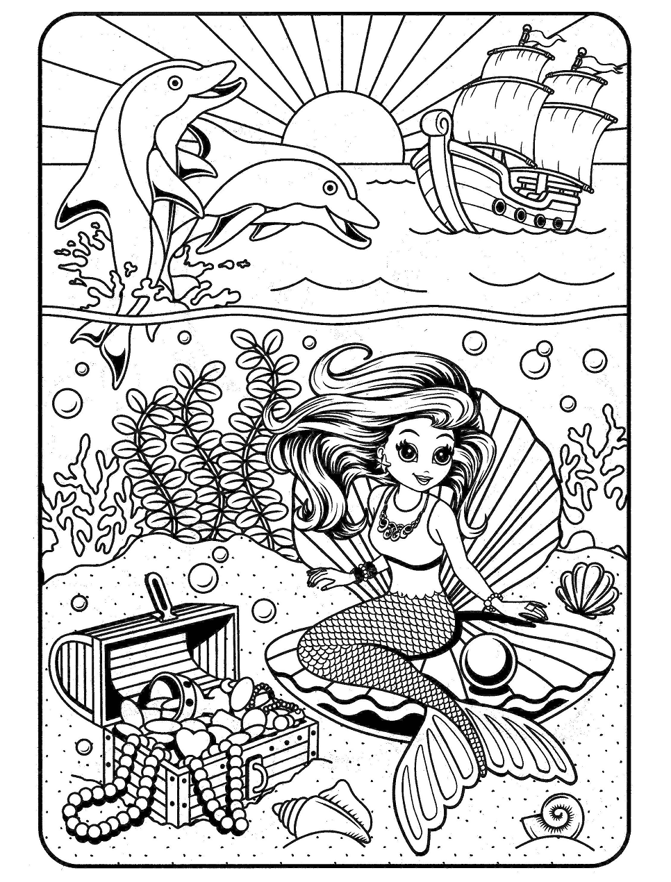 Sirena Lisa Frank para colorir