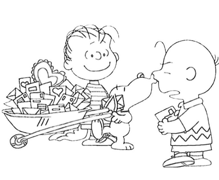 Dibujos de Snoopy Besa a Charlie para colorear