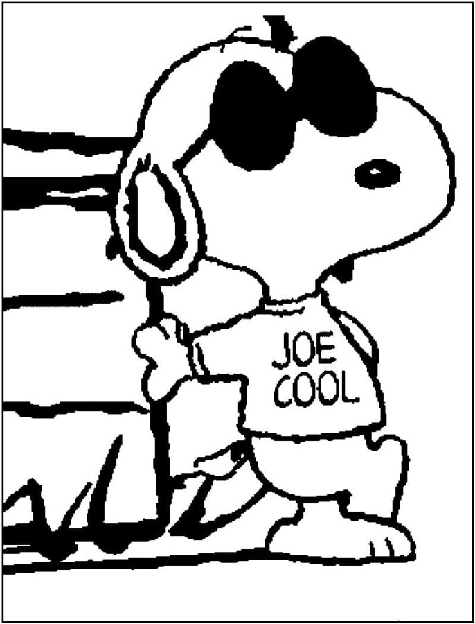 Snoopy Con Gafas para colorir