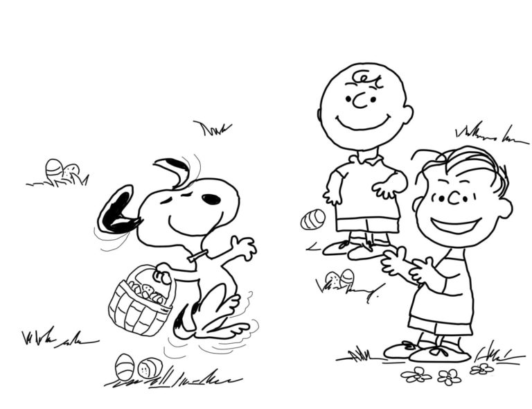 Dibujos de Snoopy con Una Canasta para colorear