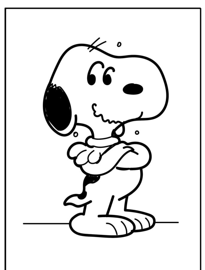Snoopy Cruzó Los Brazos Sobre el Pecho para colorir