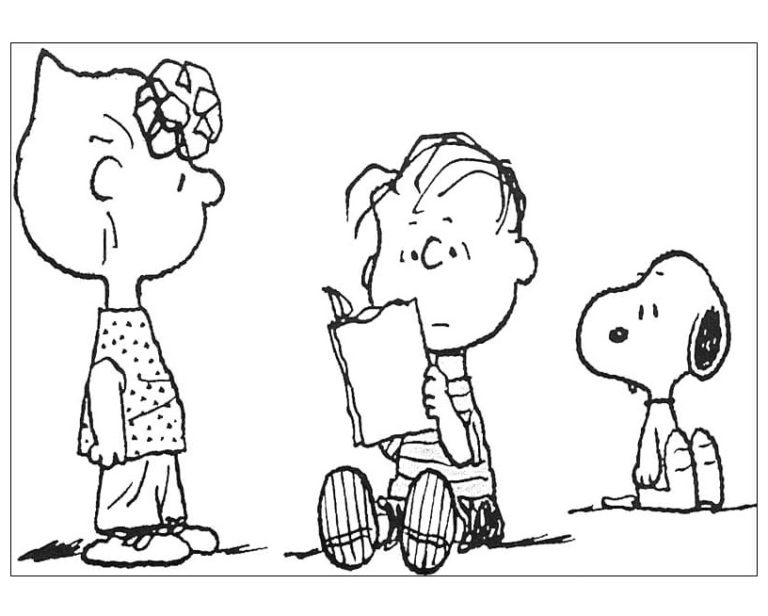 Snoopy, Sally y Linus para colorir