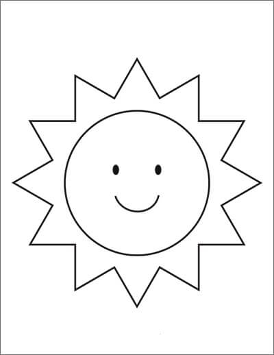 Dibujos de Sol Sonriendo para colorear