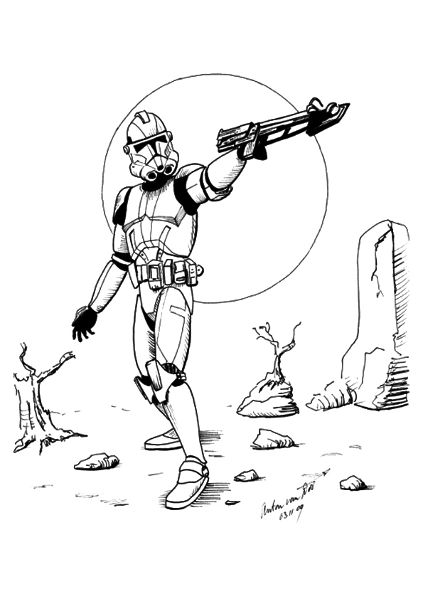 Dibujos de Soldado De Asalto De La Guerra De Las Galaxias para colorear